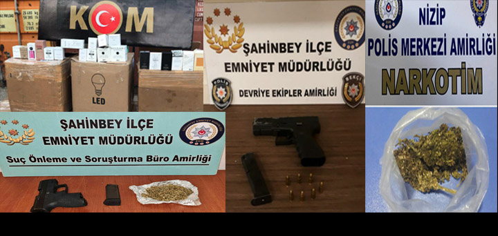 Gaziantep’in 1 Günlük Asayiş Bilançosu