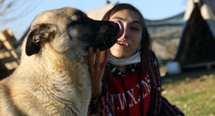 Engeline rağmen sokak hayvanlarını yalnız bırakmıyor
