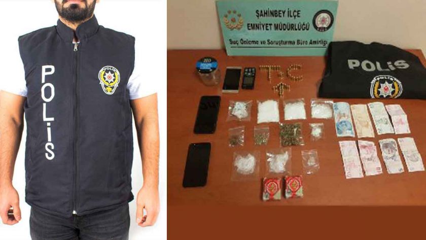 Uyuşturucu operasyonunda polis yeleği ele geçirildi