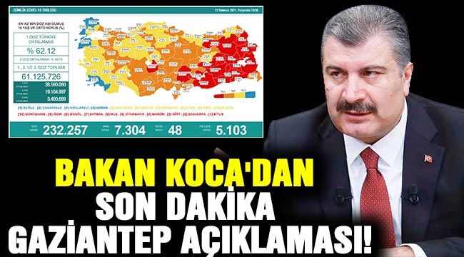 Bakan Koca’dan son dakika Gaziantep açıklaması!