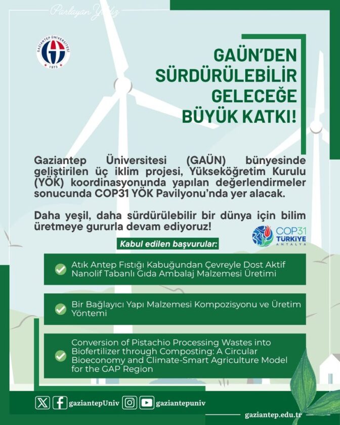 GAÜN’den COP31’e üç proje: Ambalaj, yapı malzemesi ve biyogübre